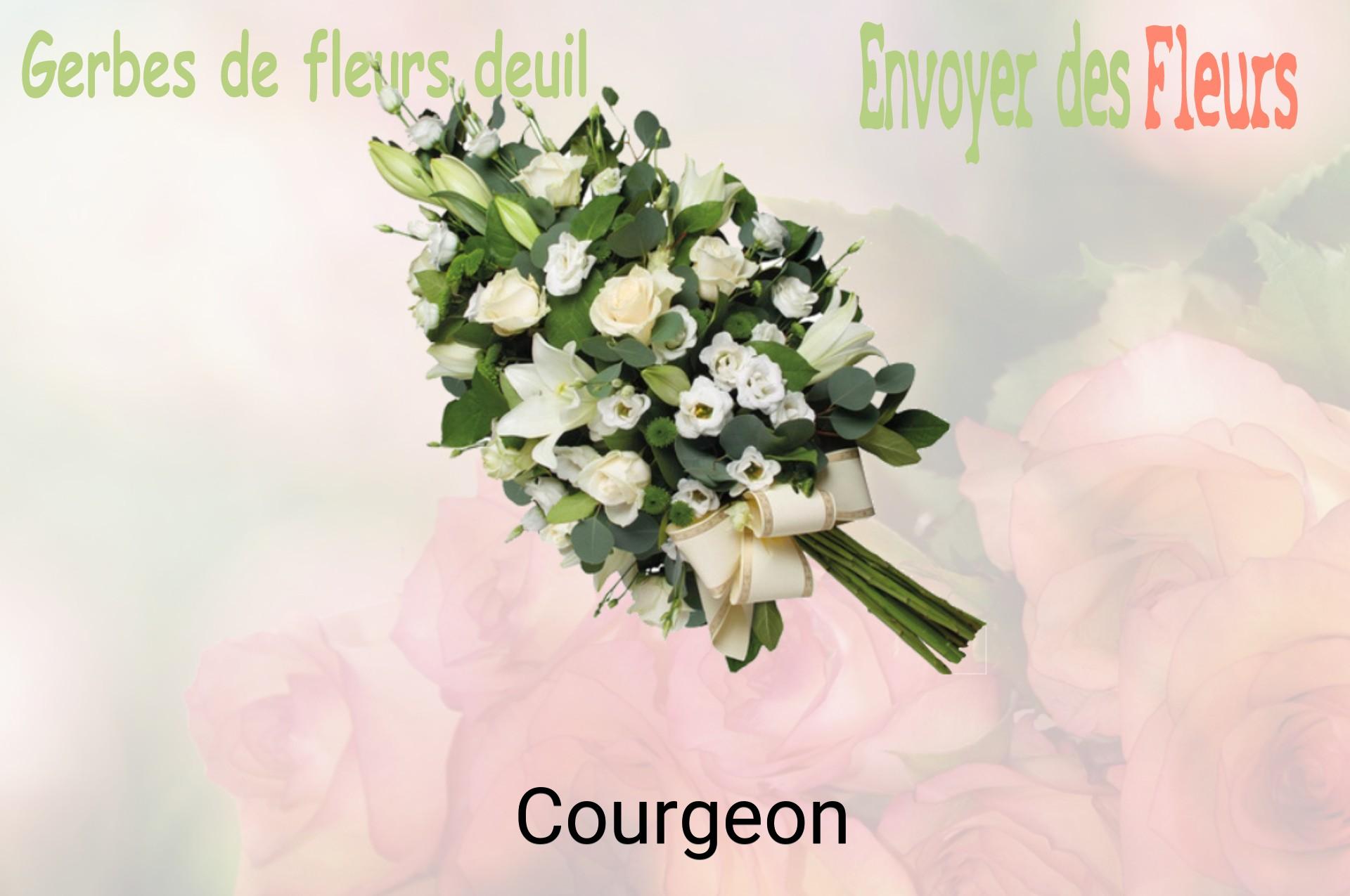 Gerbe de fleurs de deuil livrée à Courgeon